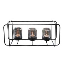 Black Iron Frame 3 Tea Light Holder