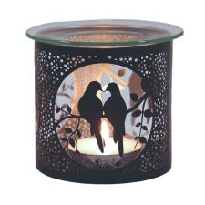 Aroma Black & Silver Doves Jar Sleeve & Wax Melt Warmer