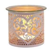 Aroma White & Gold Heart Jar Sleeve & Wax Melt Warmer