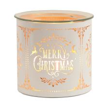 Aroma White Merry Christmas Jar Sleeve &amp; Wax Melt Warmer