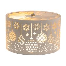 Aroma Silhouette White &amp; Gold Baubles Carousel Shade