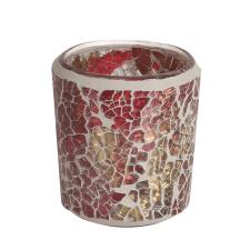 Aroma Red & Gold Crackle Tealight & Votive Holder