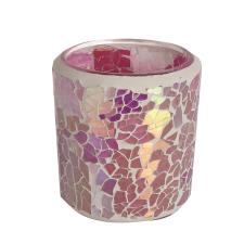 Aroma Pink Crackle Tealight & Votive Holder