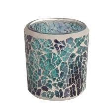 Aroma Teal Crackle Tealight & Votive Holder