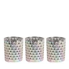 Aroma Silver Lustre 3 Tealight & Votive Holder Set