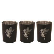 Aroma Black &amp; Silver Fairy 3 Tealight &amp; Votive Holder Set