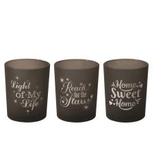 Aroma Black Sentiments 3 Tealight &amp; Votive Holder Set