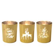 Aroma Gold Christmas 3 Tealight & Votive Holder Set