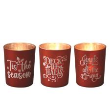 Aroma Red Christmas 3 Tealight & Votive Holder Set