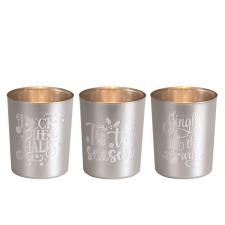 Aroma Silver Christmas 3 Tealight & Votive Holder Set