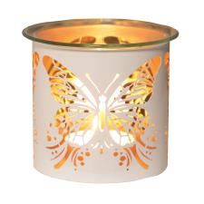 Aroma White & Gold Butterfly Jar Sleeve & Wax Melt Warmer