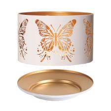 Aroma Silhouette White & Gold Butterfly Shade & Tray