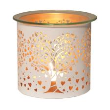 Aroma White & Gold Heart Tree Jar Sleeve & Wax Melt Warmer