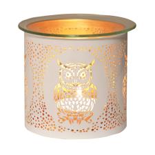 Aroma White & Gold Owl Jar Sleeve & Wax Melt Warmer