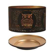 Aroma Silhouette Black & Gold Owl Shade & Tray