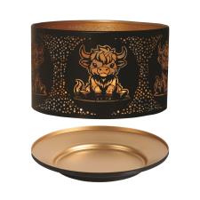 Aroma Silhouette Black &amp; Gold Highland Cow Shade &amp; Tray