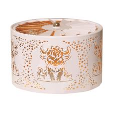 Aroma Silhouette White & Gold Carousel Highland Cow Shade