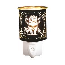 Aroma Black & Gold Highland Cow Plug In Wax Melt Warmer