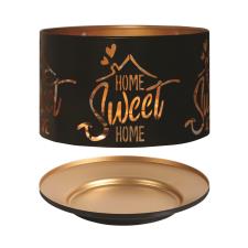 Aroma Silhouette & Gold Black Home Sweet Home Shade & Tray