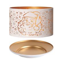 Aroma Silhouette White & Gold Santa Shade & Tray