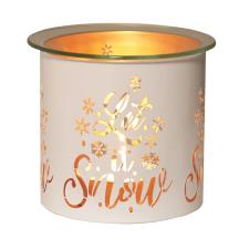 Aroma White & Gold Let It Snow Jar Sleeve & Wax Melt Warmer