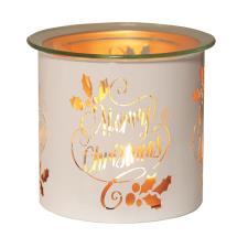 Aroma White & Gold Merry Christmas Jar Sleeve & Wax Melt Warmer