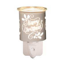 Aroma White & Gold Merry Christmas Plug In Wax Melt Warmer