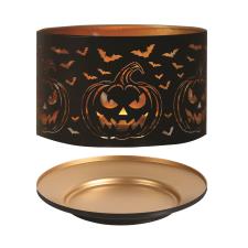 Aroma Silhouette Black & Gold Pumpkin Shade & Tray