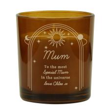 Personalised Celestial Amber Glass Jar Candle