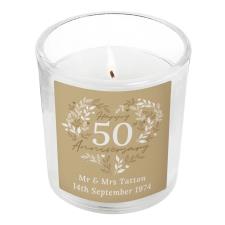 Personalised 50th Golden Wedding Anniversary Jar Candle