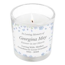 Personalised Memorial Forget Me Not Jar Candle