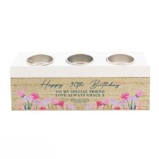 Personalised Hotchpotch Wild Flower Triple Tea Light Box