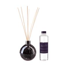 Amelia Art Glass Black Marble Reed Diffuser Gift Set 