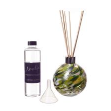 Amelia Art Glass Green White & Light Green Reed Diffuser Gift Set 