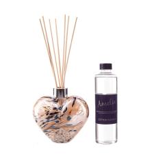 Amelia Art Glass White Nude & Gold. Heart Reed Diffuser Gift Set 