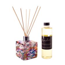 Amelia Art Glass Red Black & White Square Reed Diffuser Gift Set 