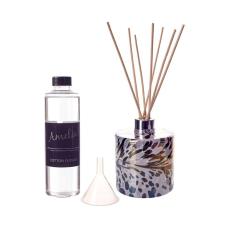 Amelia Art Glass Black, Grey & White Cylinder Reed Diffuser Gift Set 