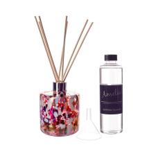 Amelia Art Glass Red, Black & White Cylinder Reed Diffuser Gift Set 