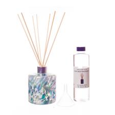 Amelia Art Glass Turquoise White Cylinder Reed Diffuser Gift Set 