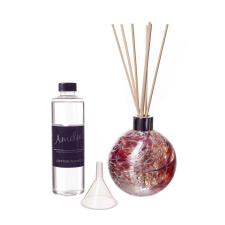 Amelia Art Glass Red & White Crackled Iridescence Reed Diffuser Gift Set 