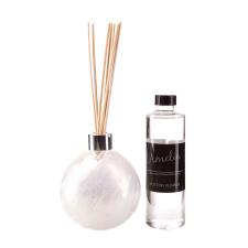 Amelia Art Glass Pearl White Reed Diffuser Gift Set 