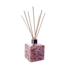 Amelia Art Glass Pink, Peach & White Iridescence Square Reed Diffuser