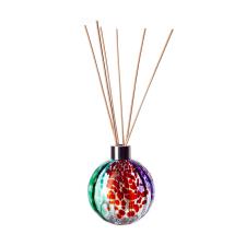 Amelia Art Glass Red, Blue & Greem Sphere Optic Reed Diffuser (Natural)