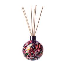 Amelia Art Glass Red, Black & White Iridescence Sphere Reed Diffuser