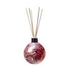 Amelia Art Glass Red & White Crackle Sphere Reed Diffuser (Natural)