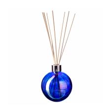 Amelia Art Glass Solid Metallic Blue Sphere Reed Diffuser (Natural)