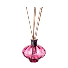 Amelia Art Glass Optic Pink Iris Oval Reed Diffuser (Natural)