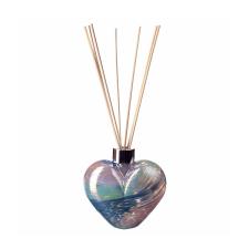 Amelia Art Glass Pastal Blue & Pink Heart Reed Diffuser (Natural)