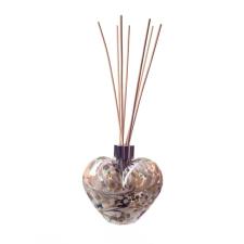 Amelia Art Glass Silver & White Heart Reed Diffuser