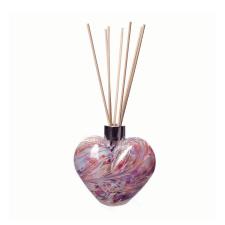 Amelia Art Glass White, Pink, Violet Crackled Heart Reed Diffuser (Natural)